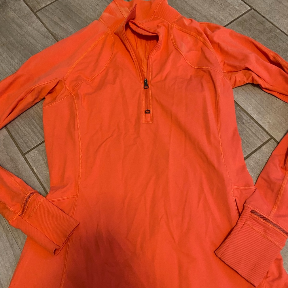LULULEMON Size 8 Race With Grace 1/2 Zip Pullover Atomic Red Coral